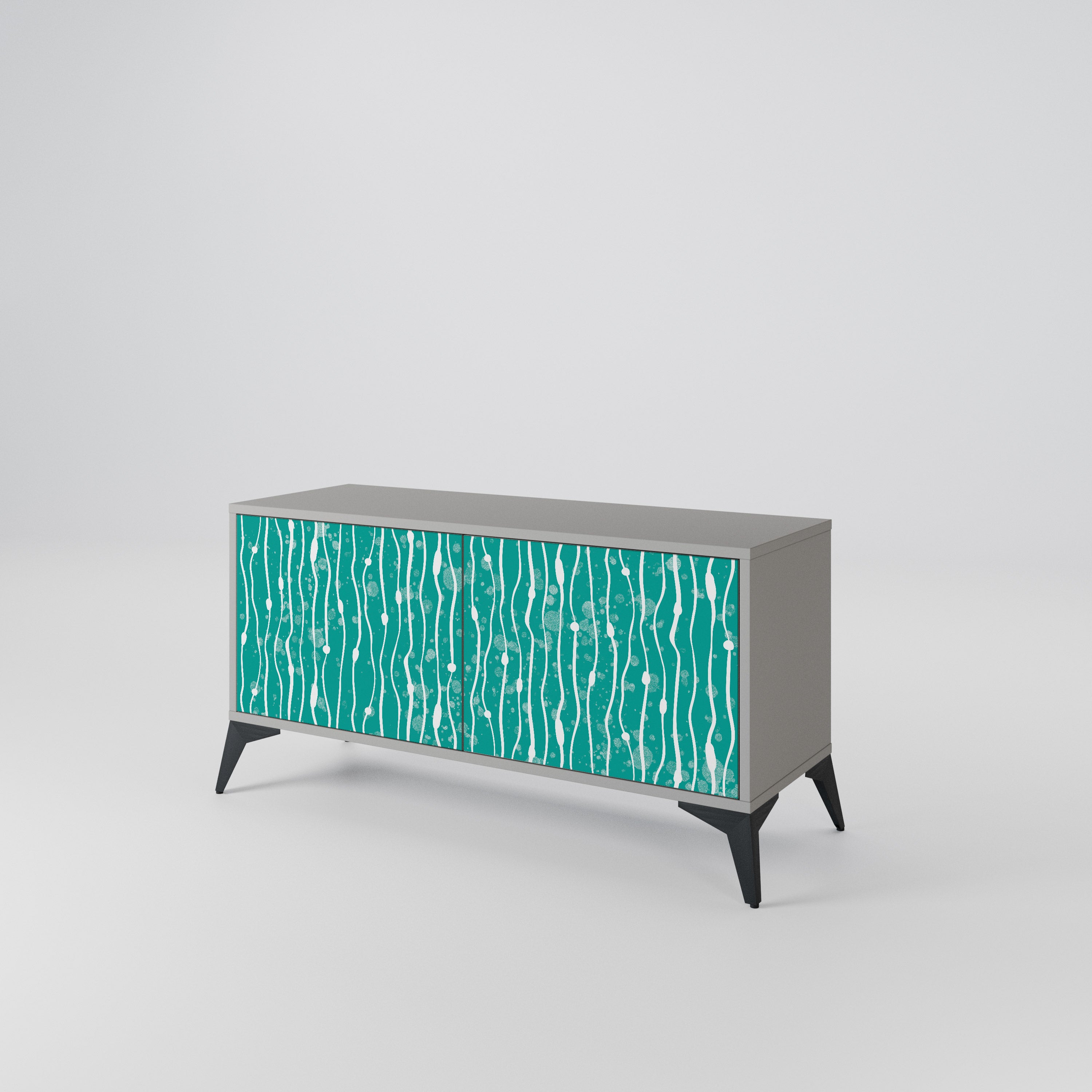 TURQUOISE RAIN Compact 2-Door TV Cabinet