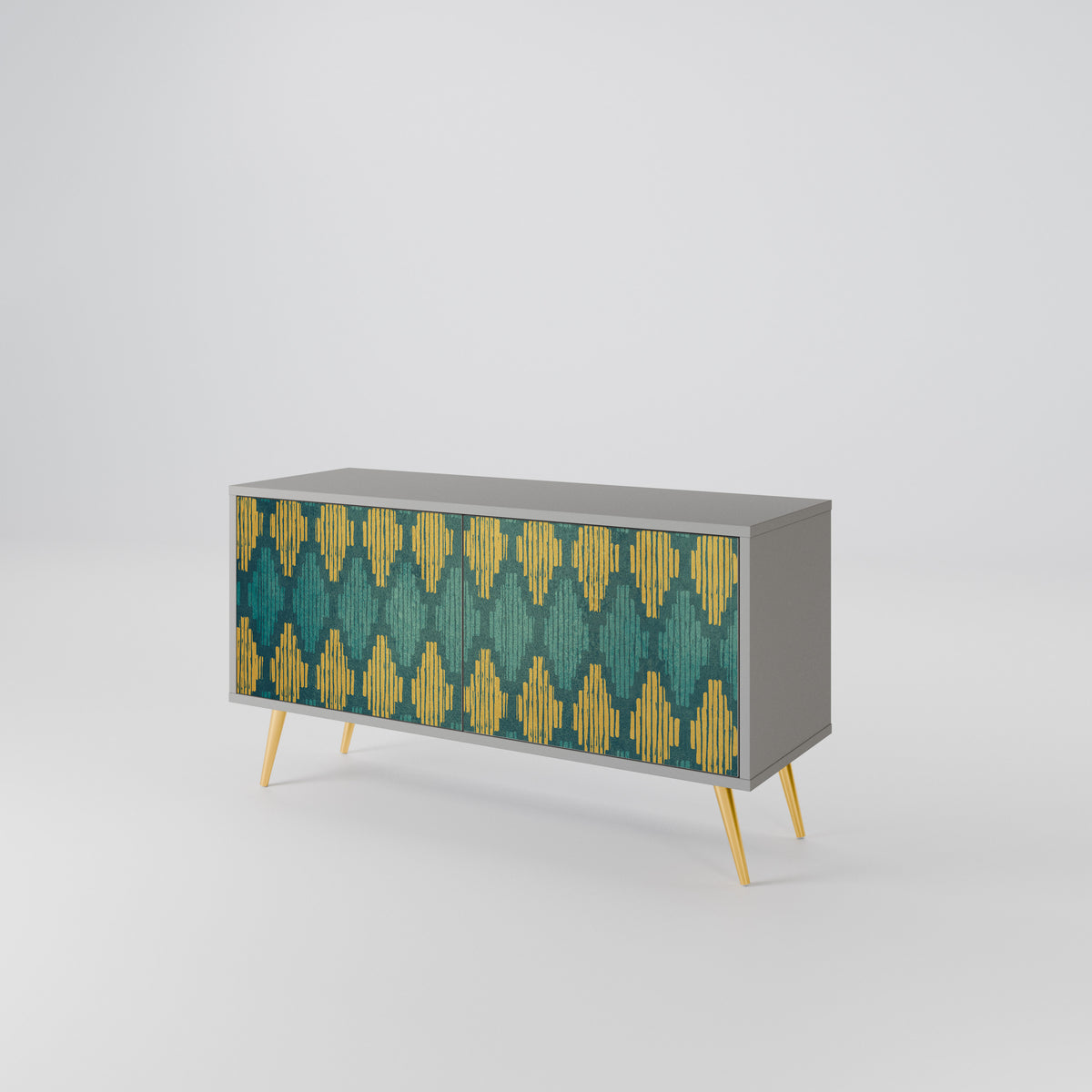 POLYGONS Kompakt TV-bänk med 2 dörrar