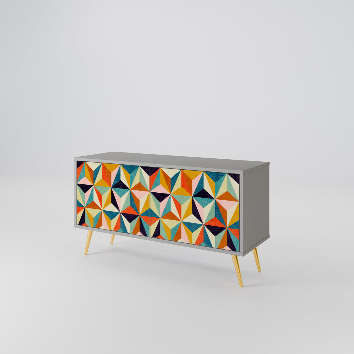 TESSELATE TREASURES Kompakt TV-bänk med 2 dörrar