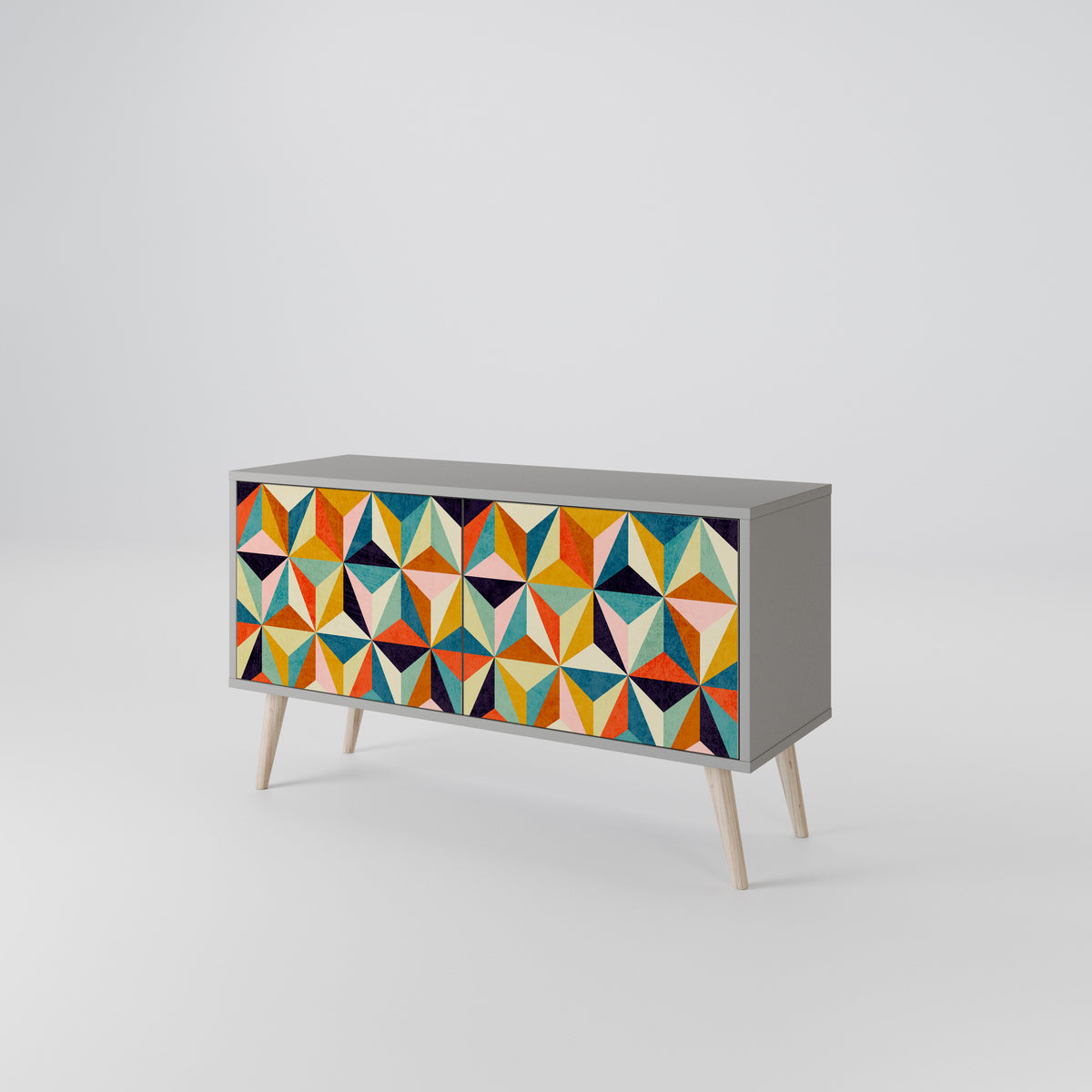 TESSELATE TREASURES Kompakt TV-bänk med 2 dörrar
