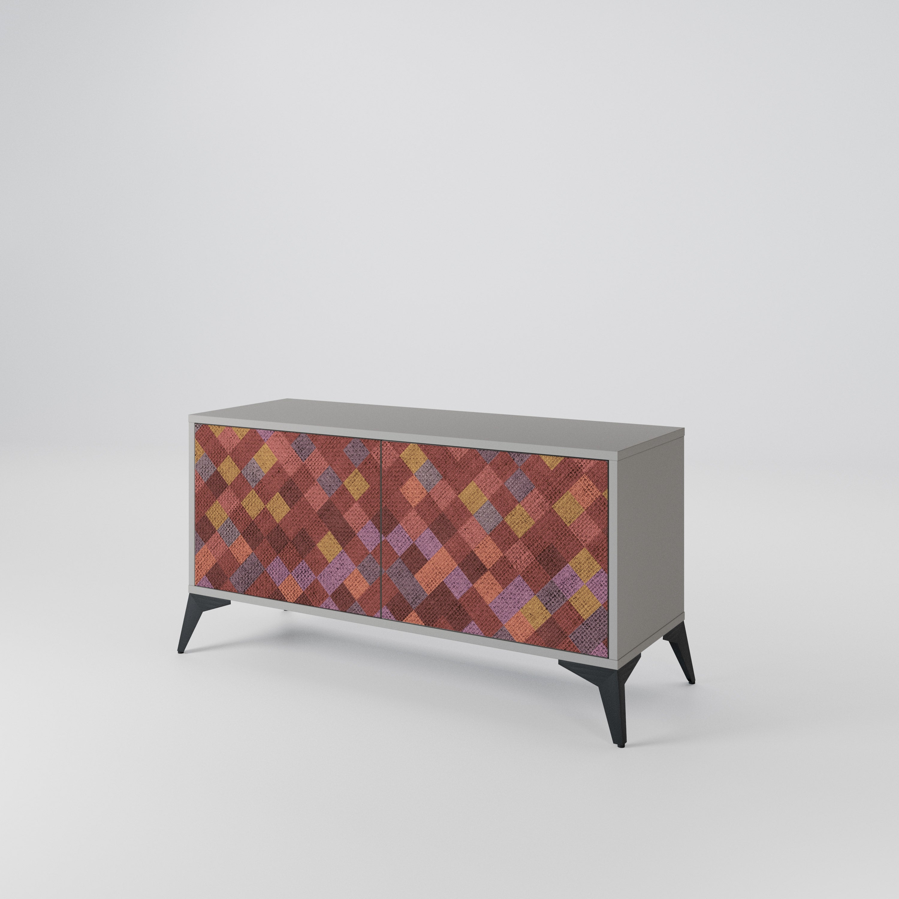 PAINTED SQUARES Compact 2-Door TV Cabinet