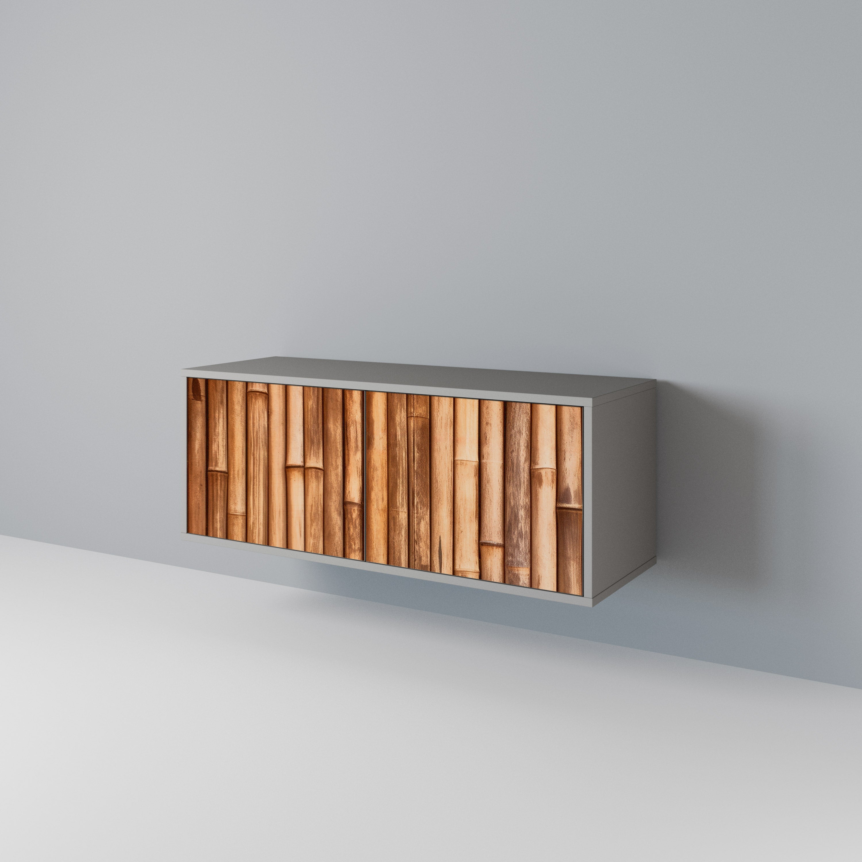 NATURAL WOOD Compact 2-Door TV Cabinet