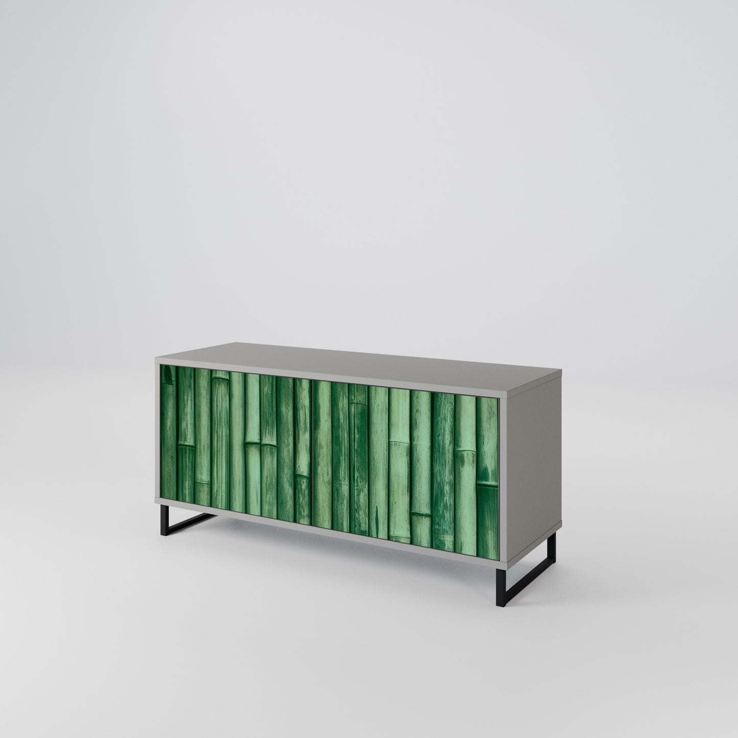 NATURAL GREEN Kompakt TV-bänk med 2 dörrar