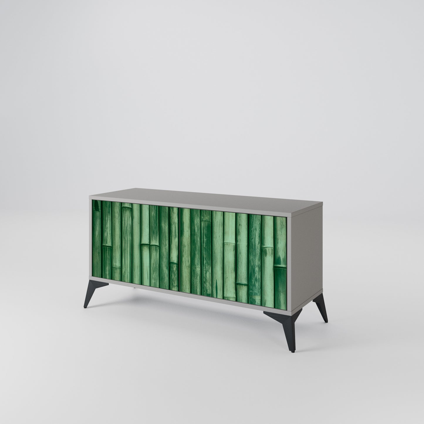 NATURAL GREEN Kompakt TV-bänk med 2 dörrar