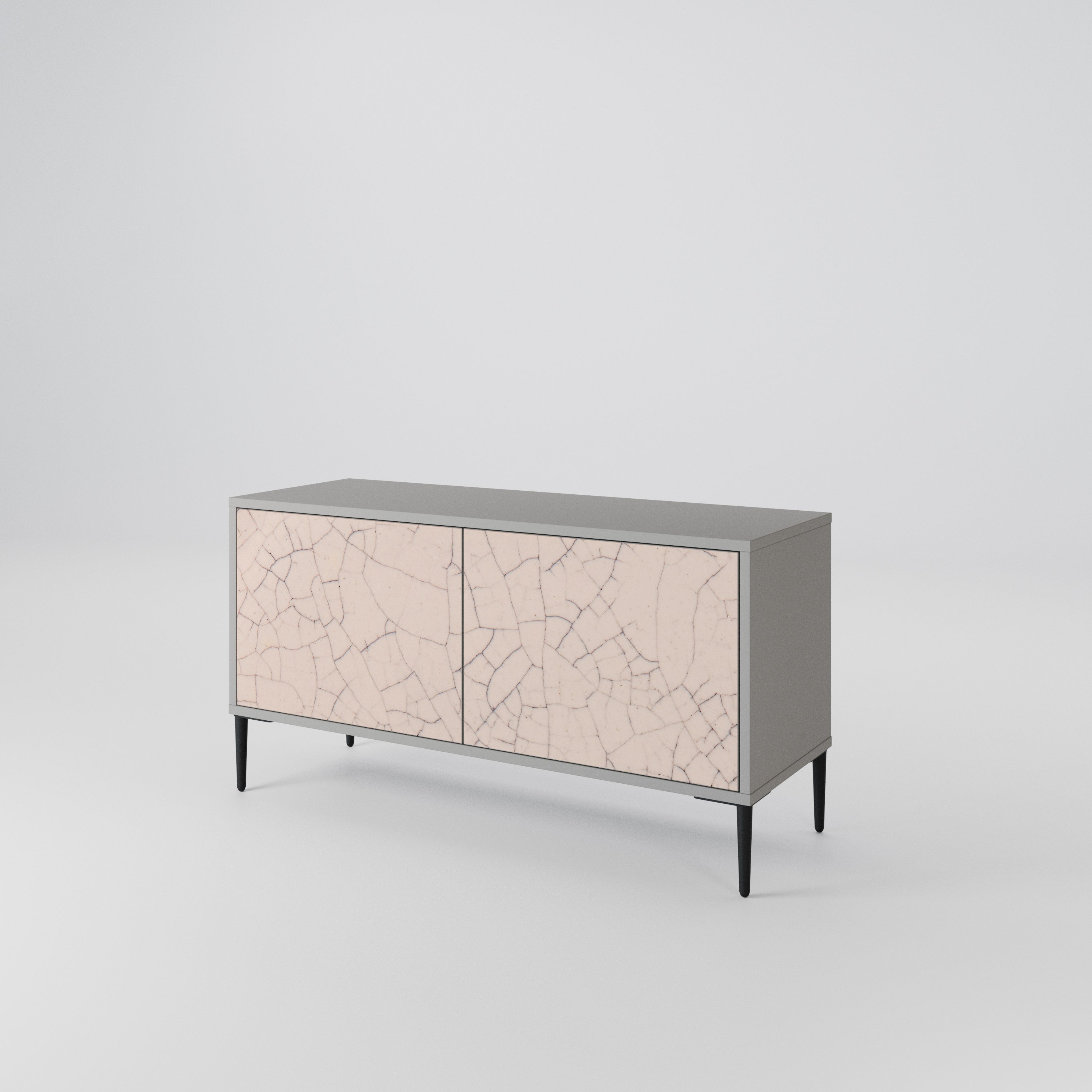 CERAMIC TEXTURE Compact 2-Door TV Cabinet