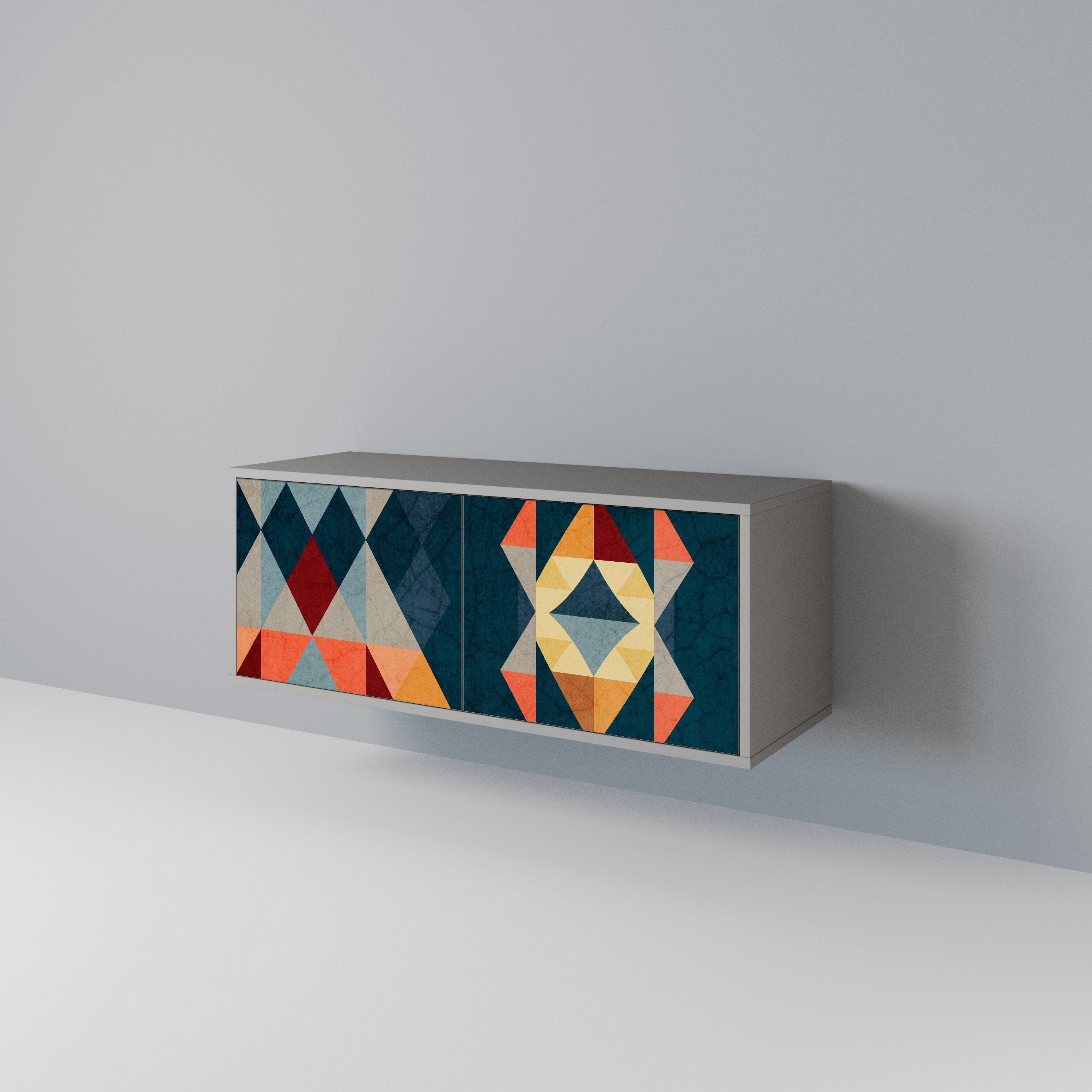 CRACKED ILLUSION Compact 2-Door TV Cabinet