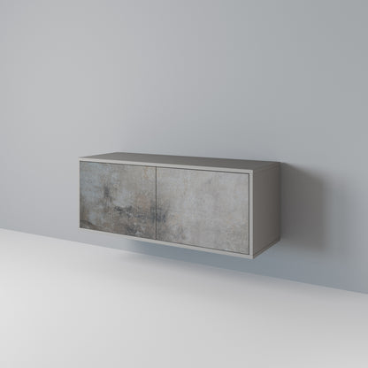 CONCRETE WALL Kompakt TV-bänk med 2 dörrar