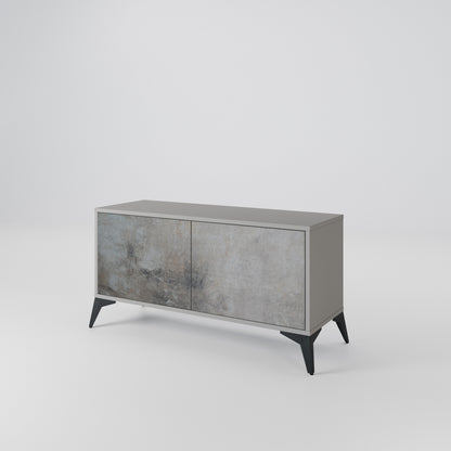 CONCRETE WALL Kompakt TV-bänk med 2 dörrar