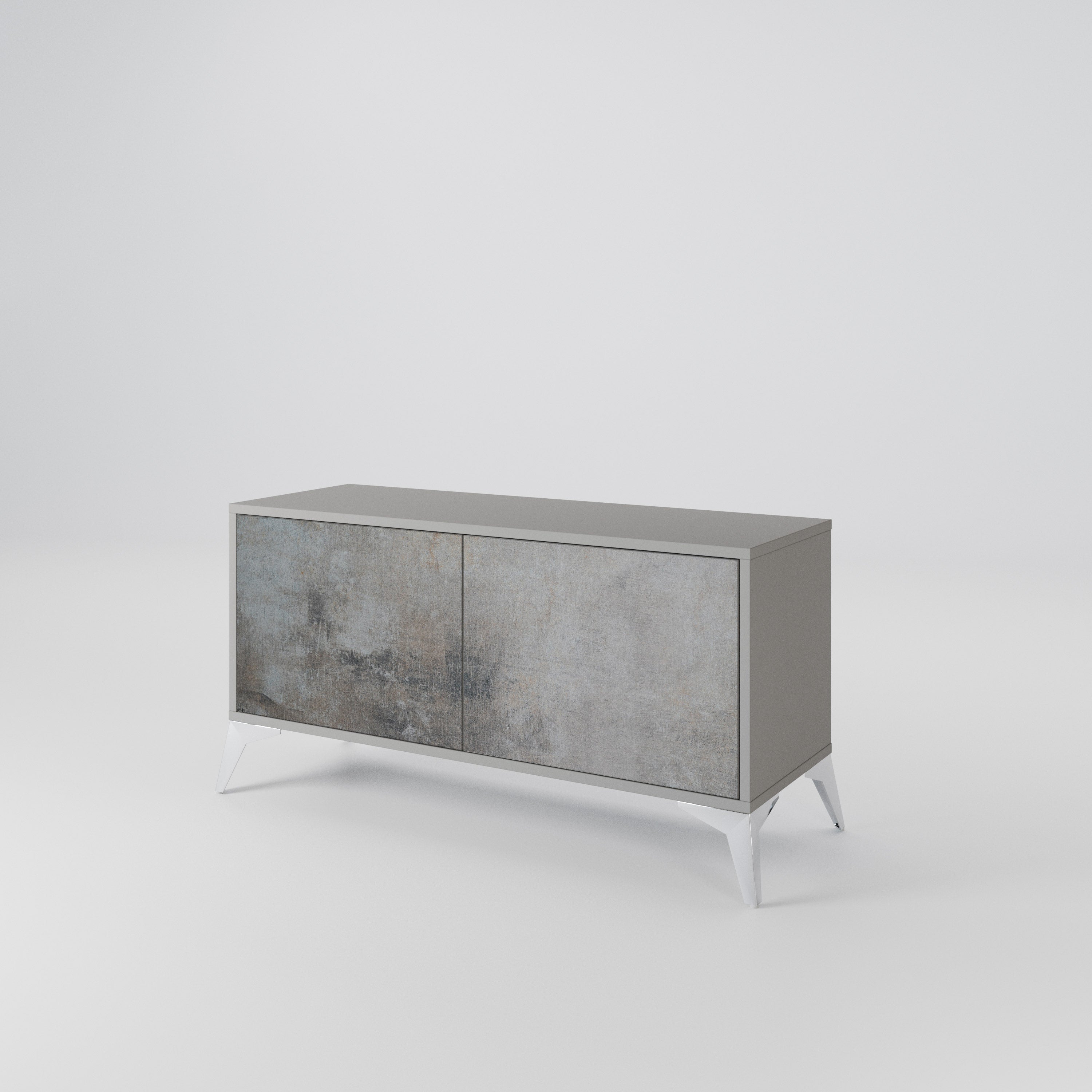 CONCRETE WALL Compact 2-Door TV Cabinet