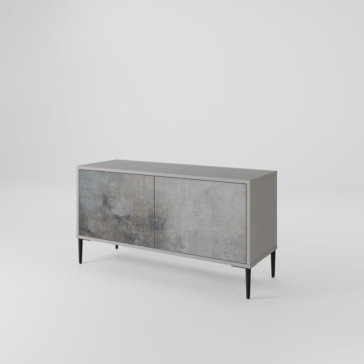 CONCRETE WALL Kompakt TV-bänk med 2 dörrar