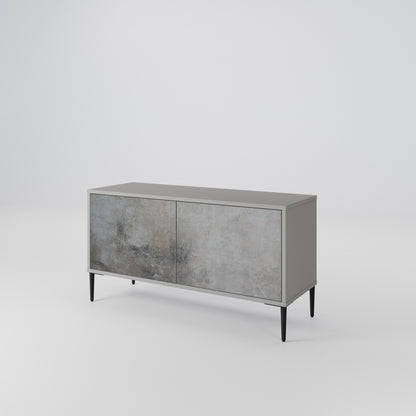 CONCRETE WALL Kompakt TV-bänk med 2 dörrar