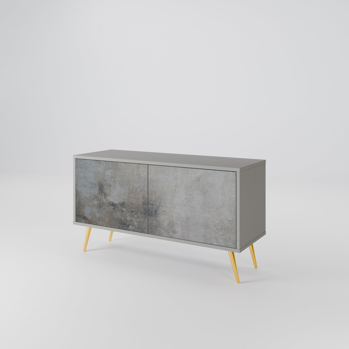 CONCRETE WALL Kompakt TV-bänk med 2 dörrar