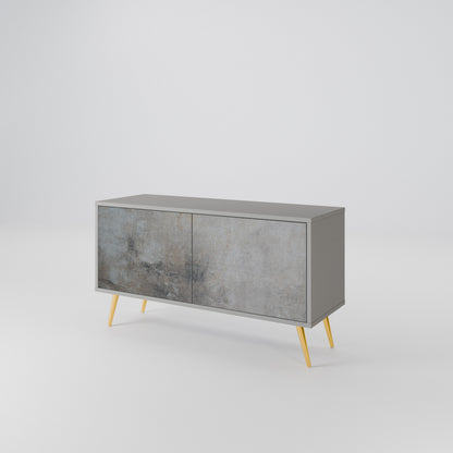 CONCRETE WALL Kompakt TV-bänk med 2 dörrar