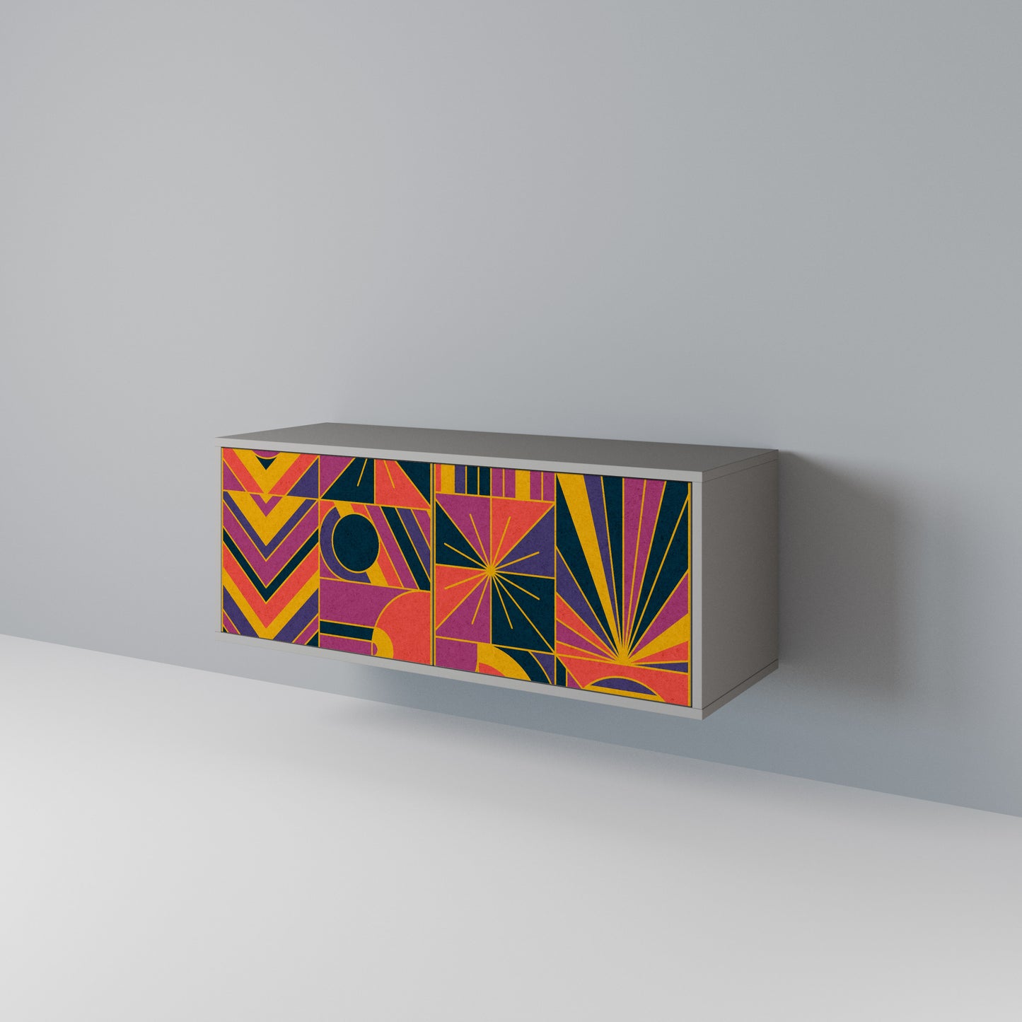 ELECTRIC PATTERNS Kompakt TV-bänk med 2 dörrar