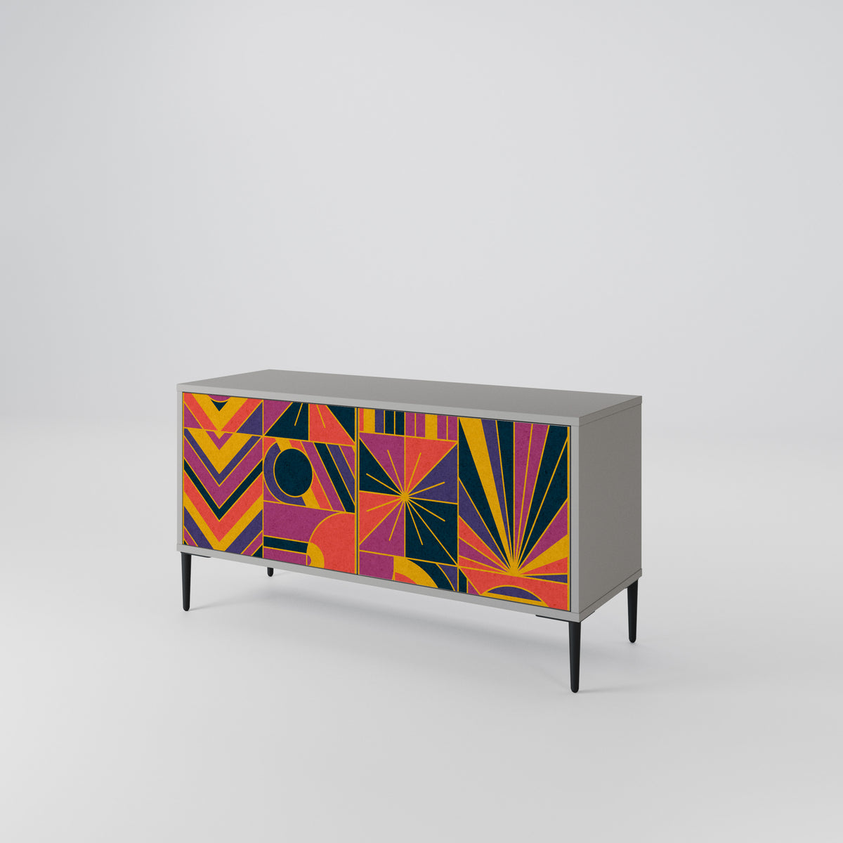 ELECTRIC PATTERNS Kompakt TV-bänk med 2 dörrar