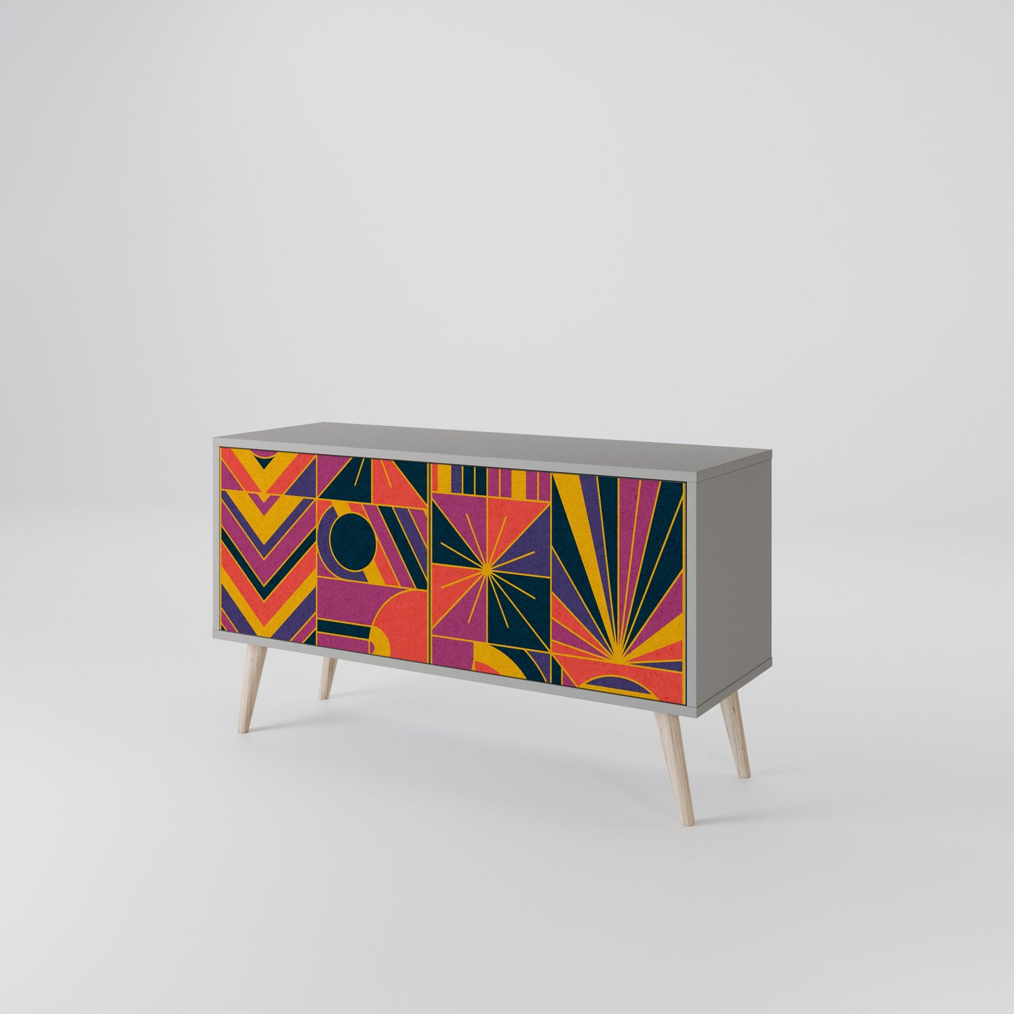 ELECTRIC PATTERNS Kompakt TV-bänk med 2 dörrar