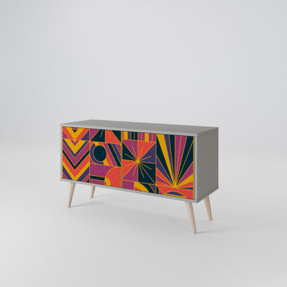 ELECTRIC PATTERNS Kompakt TV-bänk med 2 dörrar