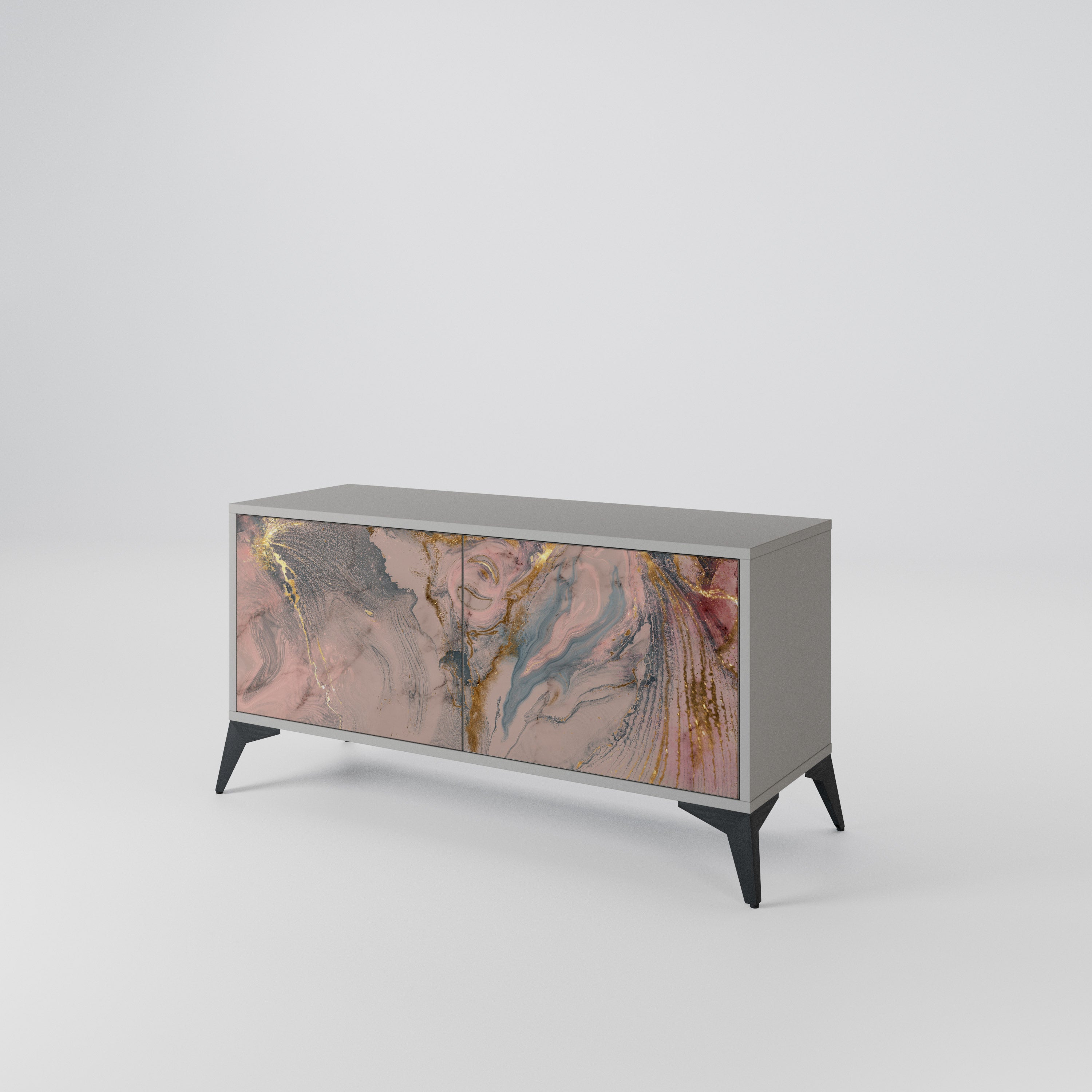 GILDED SWIRLS Compact 2-Door TV Cabinet