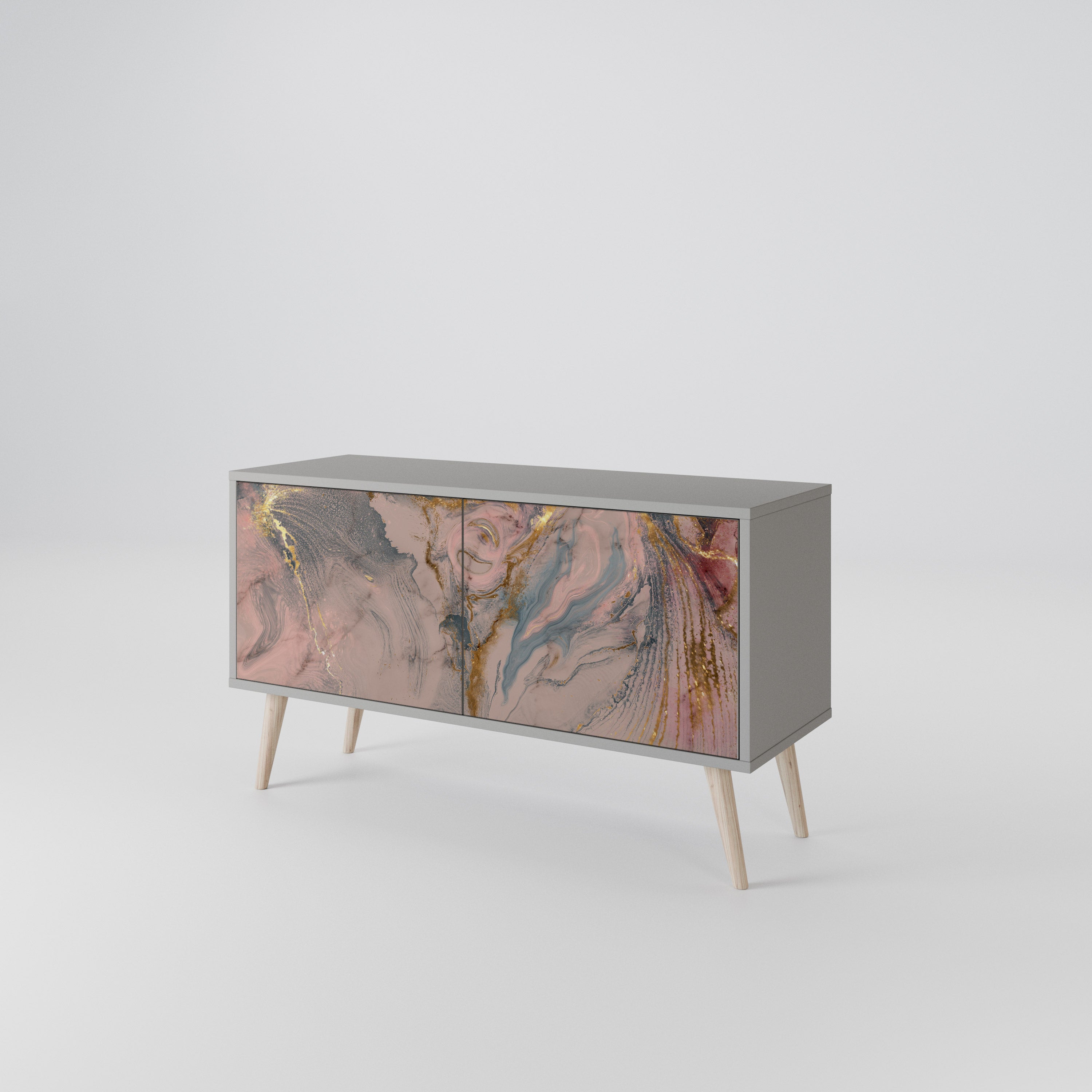 GILDED SWIRLS Compact 2-Door TV Cabinet