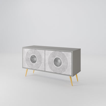 SOLID CIRCLES Kompakt TV-bänk med 2 dörrar