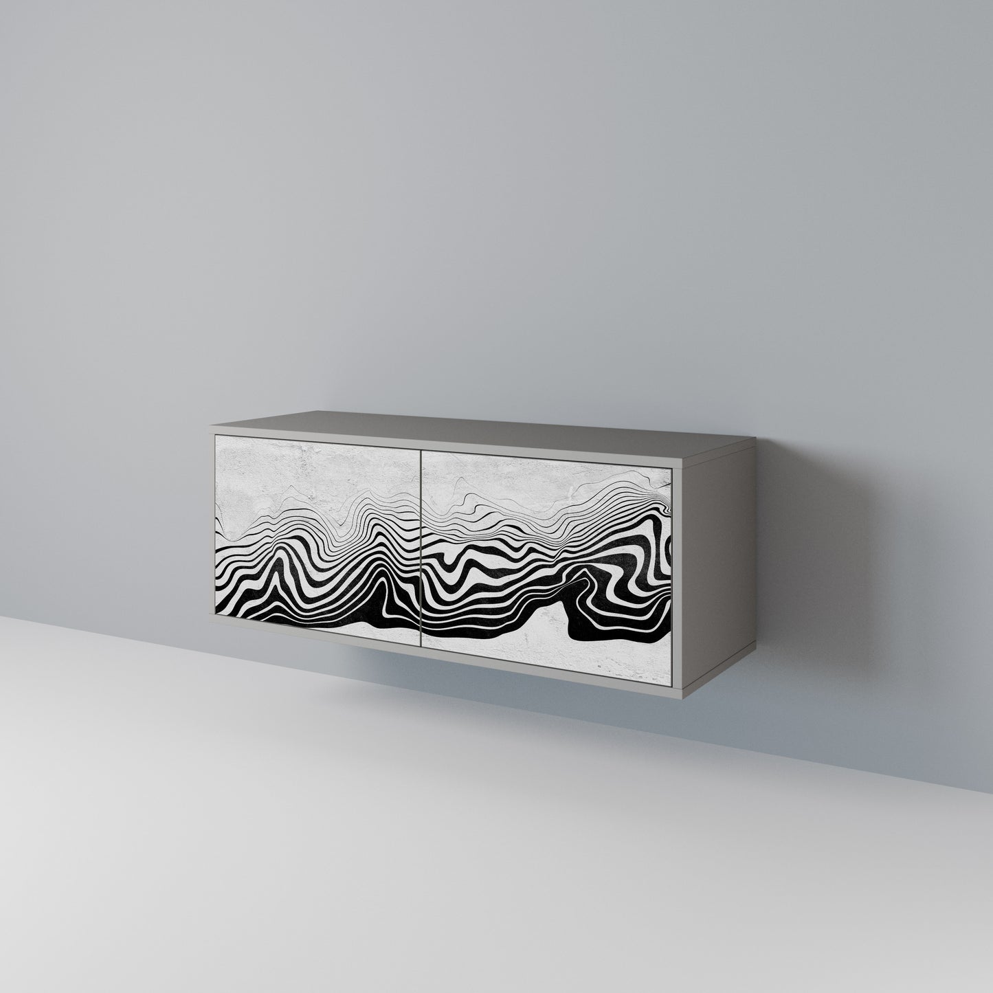 MONOCHROME MIRAGE Kompakt TV-bänk med 2 dörrar
