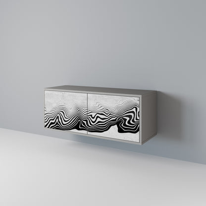 MONOCHROME MIRAGE Kompakt TV-bänk med 2 dörrar