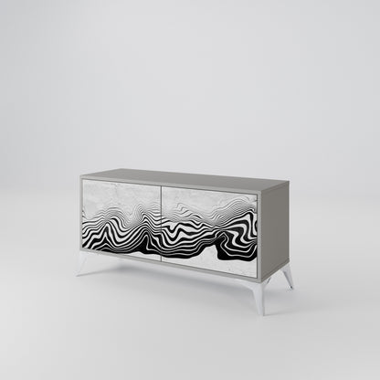 MONOCHROME MIRAGE Kompakt TV-bänk med 2 dörrar