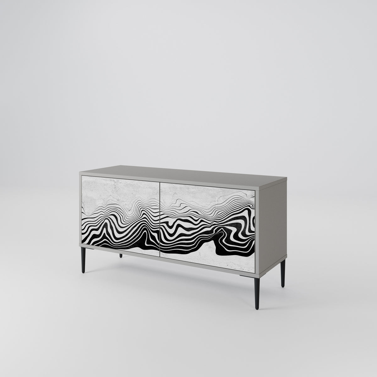 MONOCHROME MIRAGE Kompakt TV-bänk med 2 dörrar