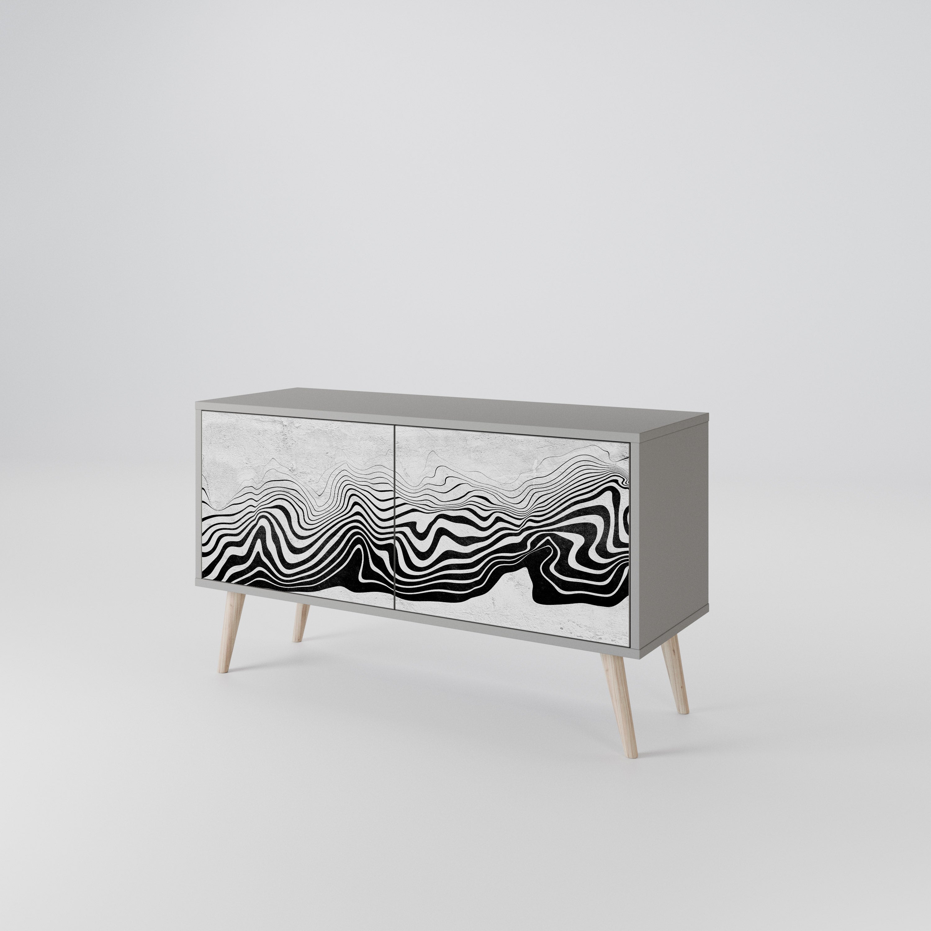 MONOCHROME MIRAGE Compact 2-Door TV Cabinet