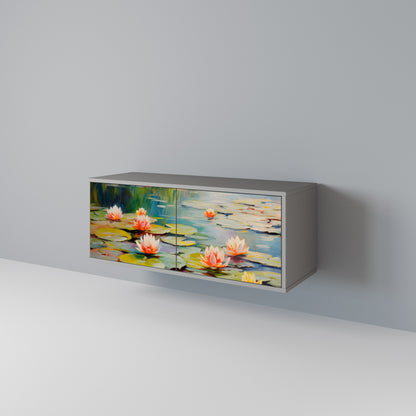 BLOOMING WATERS Kompakt TV-bänk med 2 dörrar