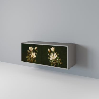 FLORAL NOIR Kompakt TV-bänk med 2 dörrar