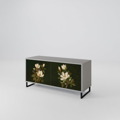 FLORAL NOIR Kompakt TV-bänk med 2 dörrar