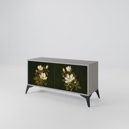 FLORAL NOIR Kompakt TV-bänk med 2 dörrar