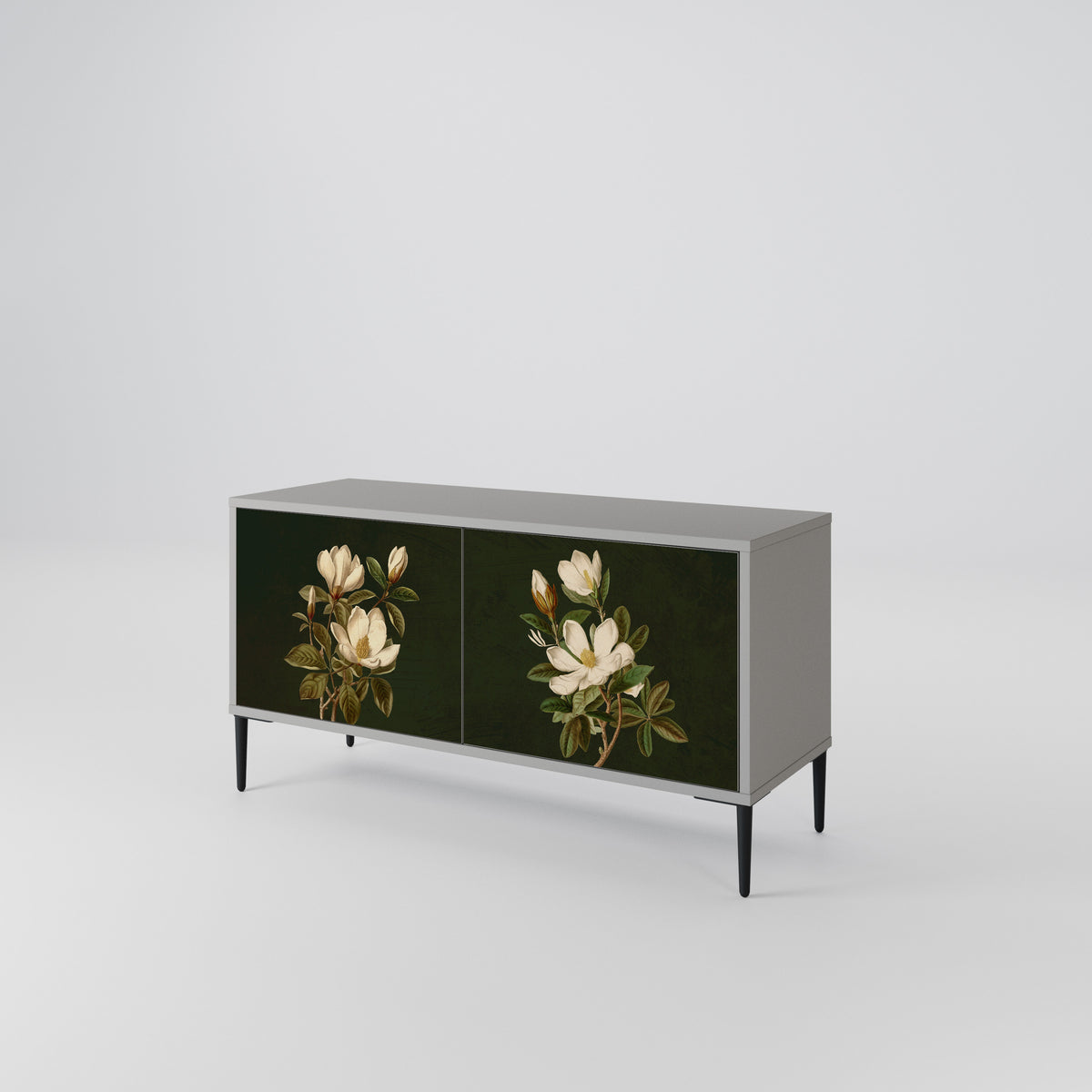 FLORAL NOIR Kompakt TV-bänk med 2 dörrar
