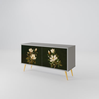 FLORAL NOIR Kompakt TV-bänk med 2 dörrar