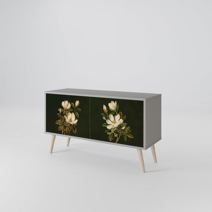 FLORAL NOIR Kompakt TV-bänk med 2 dörrar