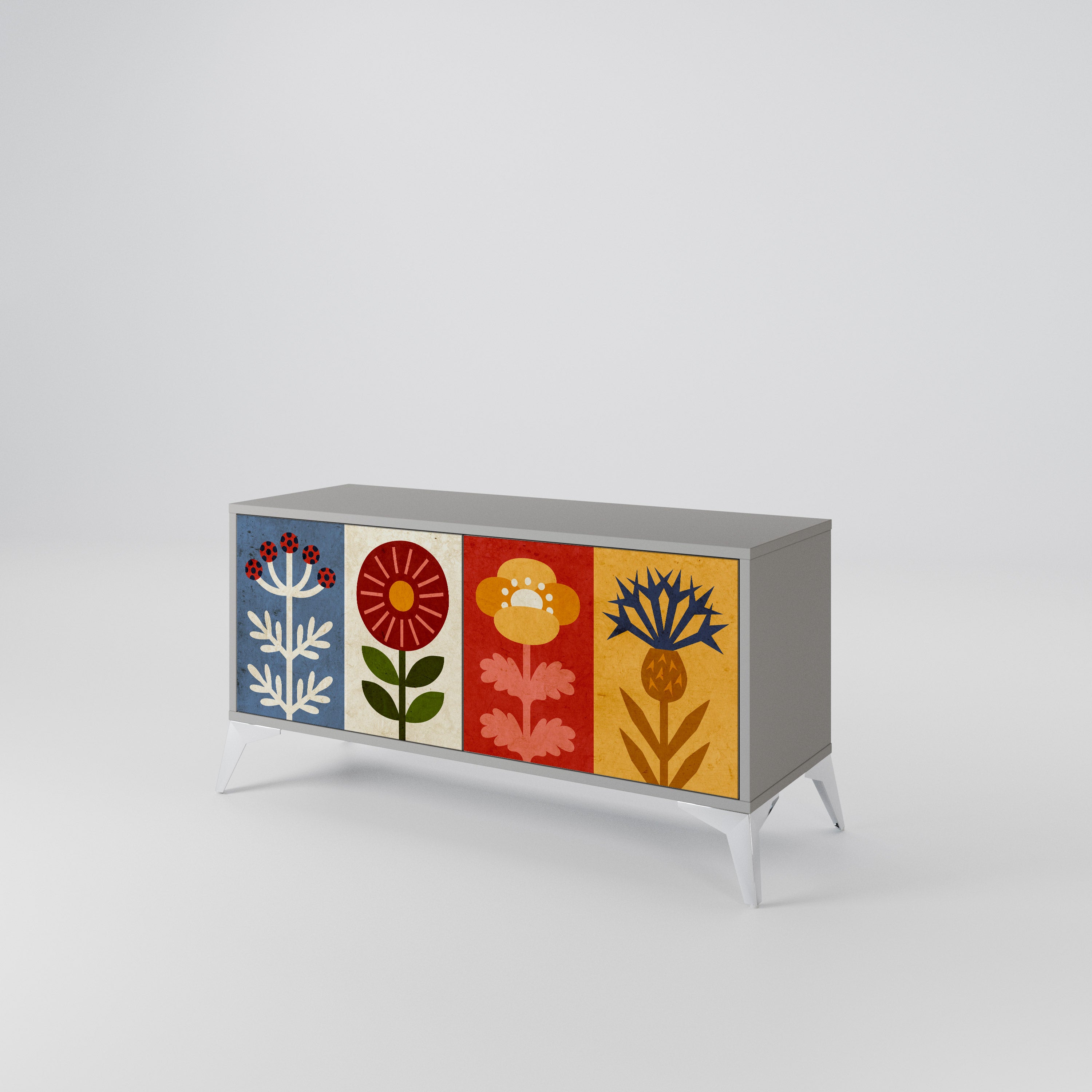 SCANDIC FLOWERET Compact 2-Door TV Cabinet