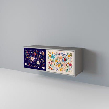 FLORAL COMBINATION Kompakt TV-bänk med 2 dörrar