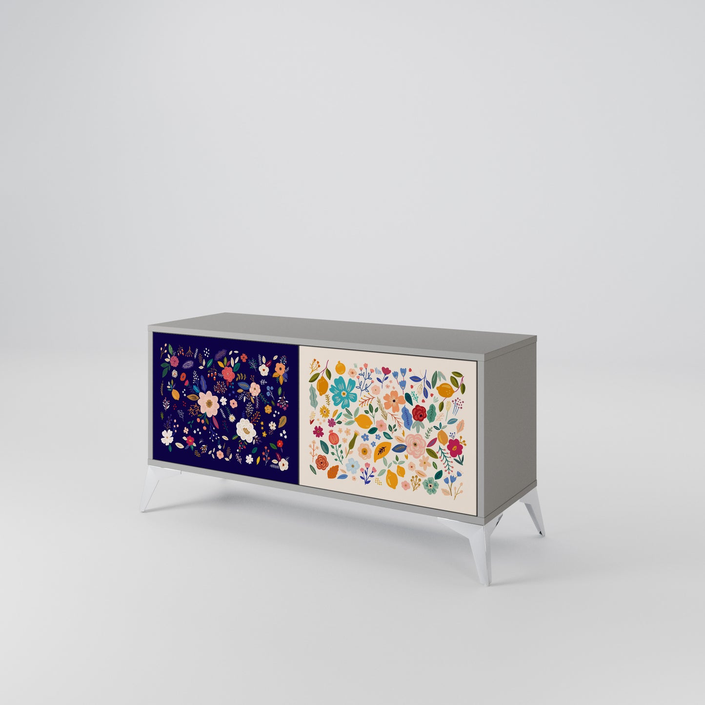 FLORAL COMBINATION Kompakt TV-bänk med 2 dörrar