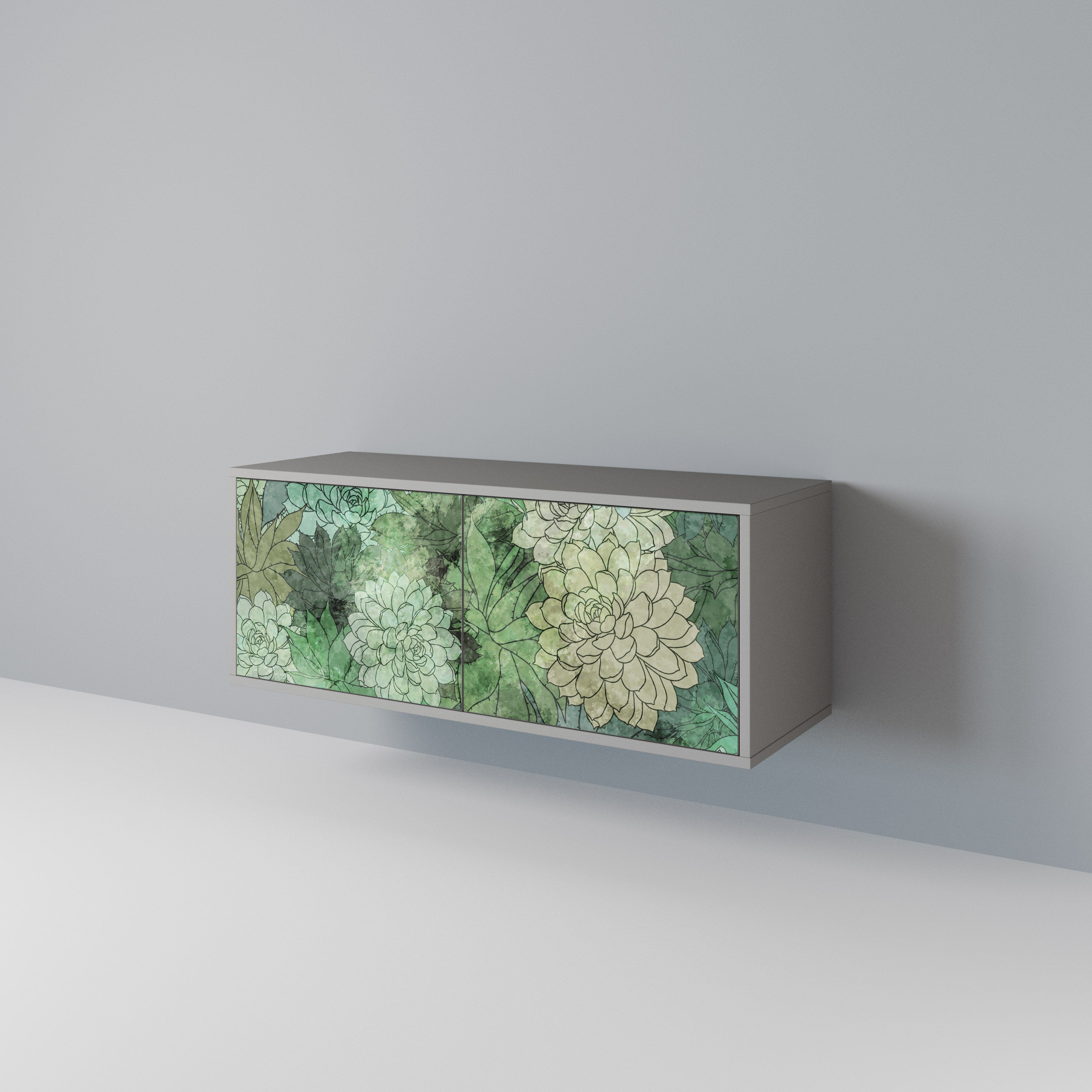 SUCCULENT CLUSTER Kompakt TV-bänk med 2 dörrar