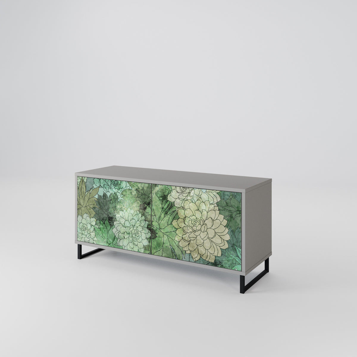 SUCCULENT CLUSTER Kompakt TV-bänk med 2 dörrar
