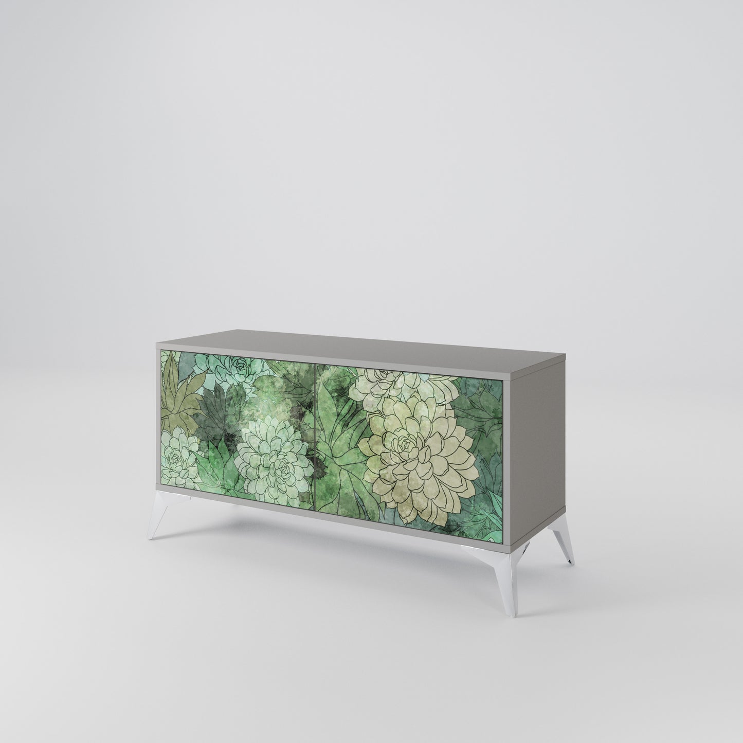 SUCCULENT CLUSTER Kompakt TV-bänk med 2 dörrar