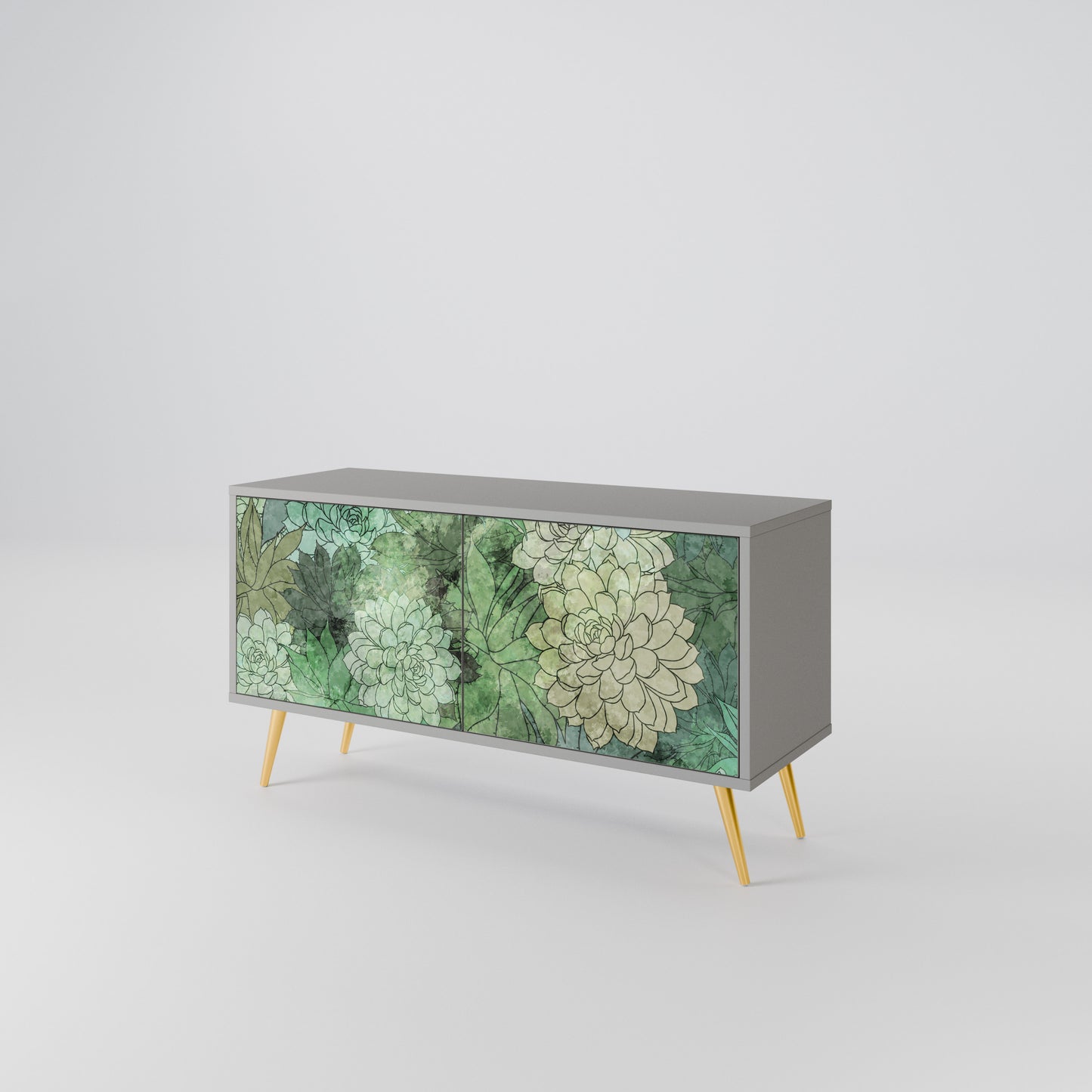 SUCCULENT CLUSTER Kompakt TV-bänk med 2 dörrar