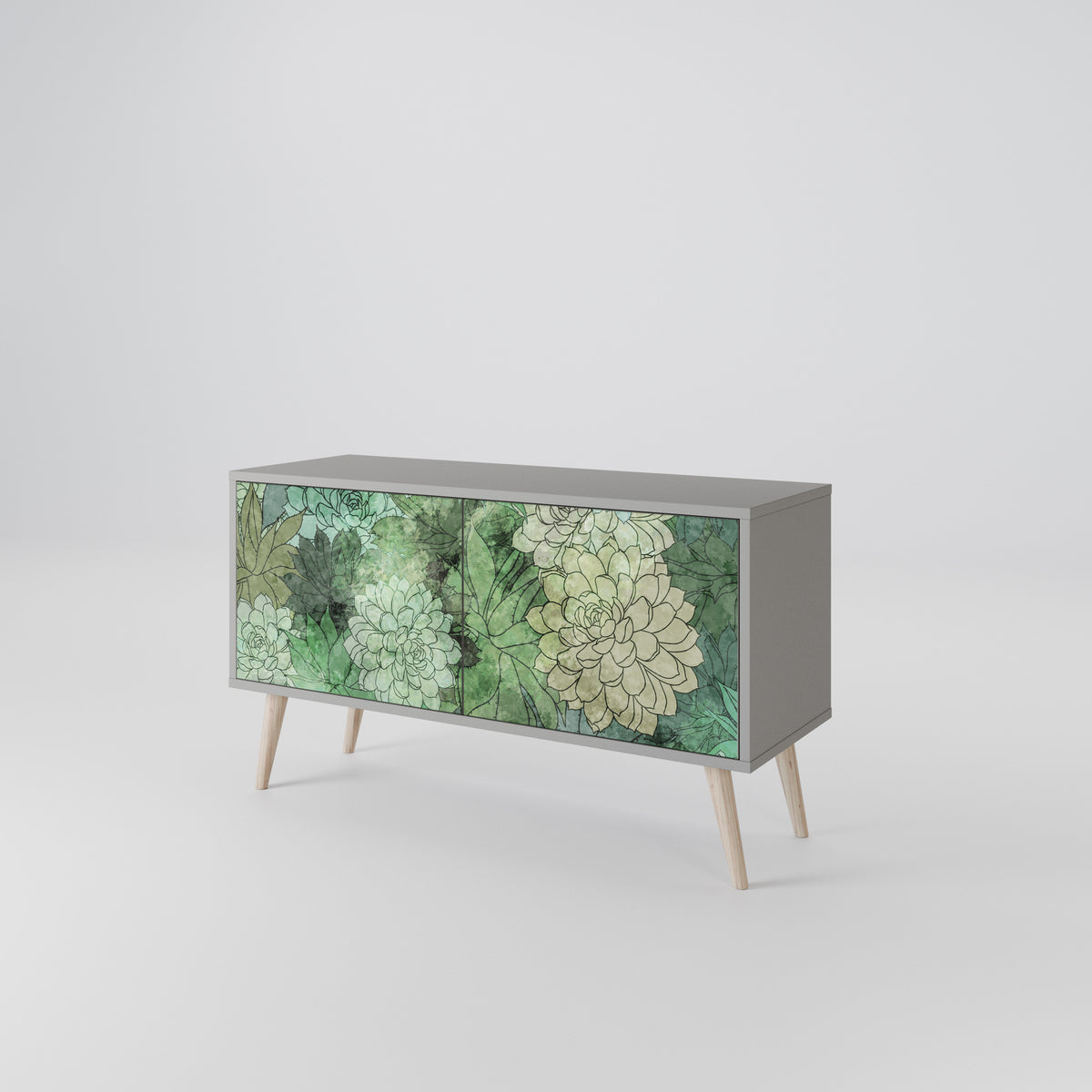 SUCCULENT CLUSTER Kompakt TV-bänk med 2 dörrar