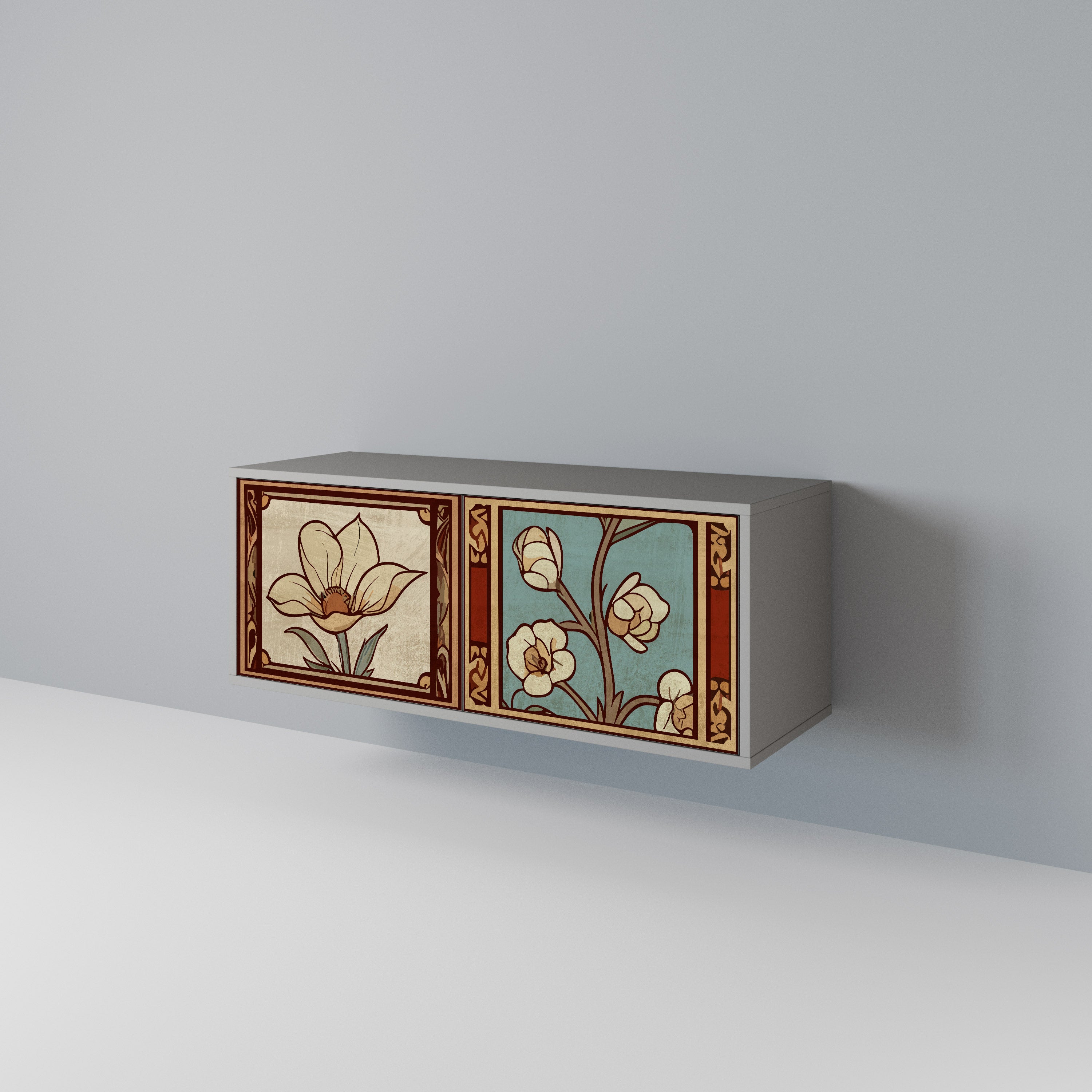 TIMELESS FLORA Kompakt TV-bänk med 2 dörrar