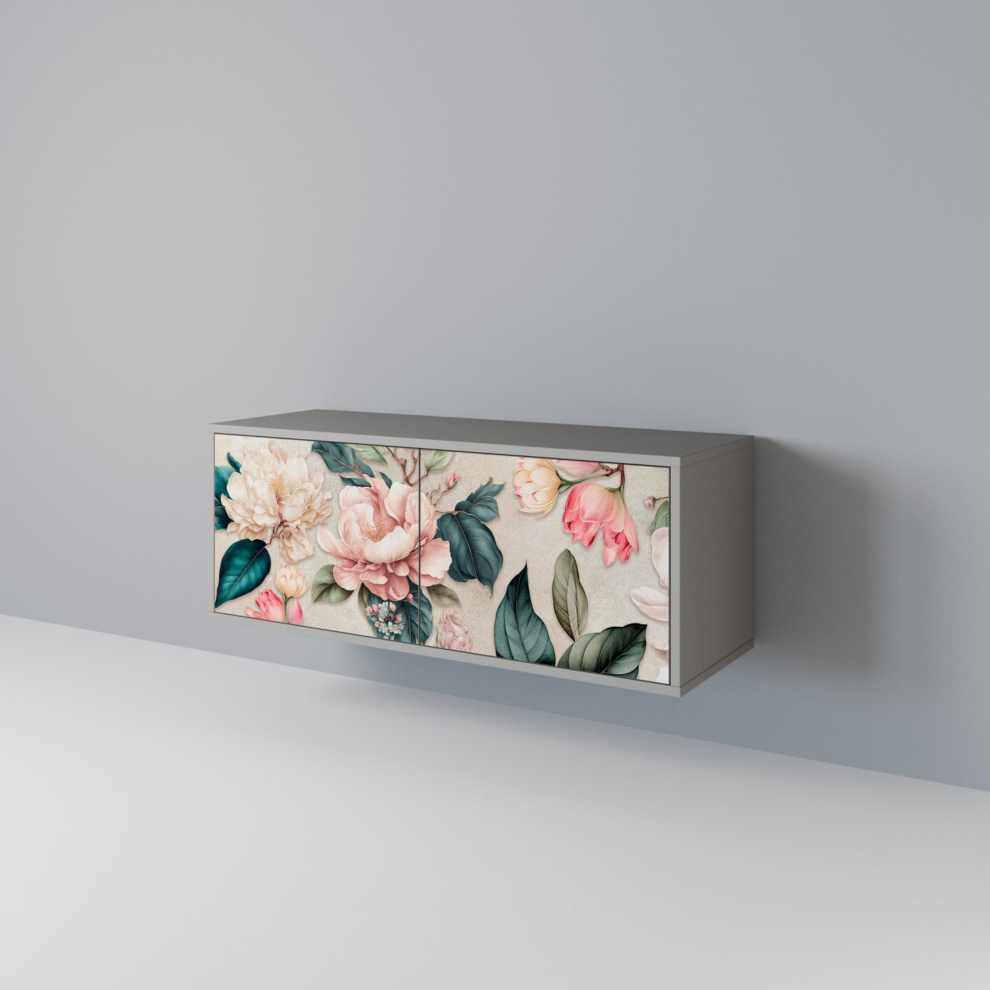 FLORAL GRACE Kompakt TV-bänk med 2 dörrar