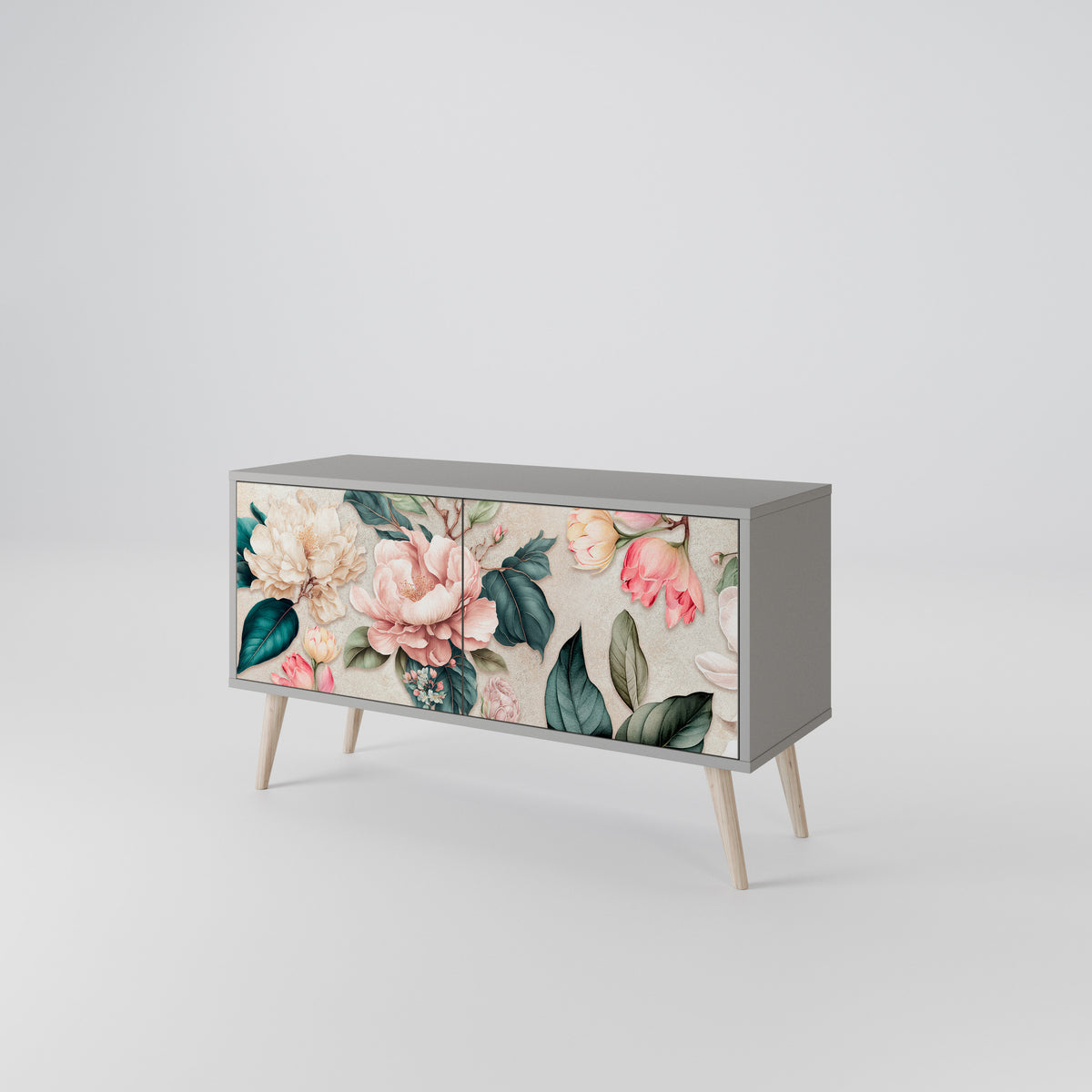 FLORAL GRACE Kompakt TV-bänk med 2 dörrar