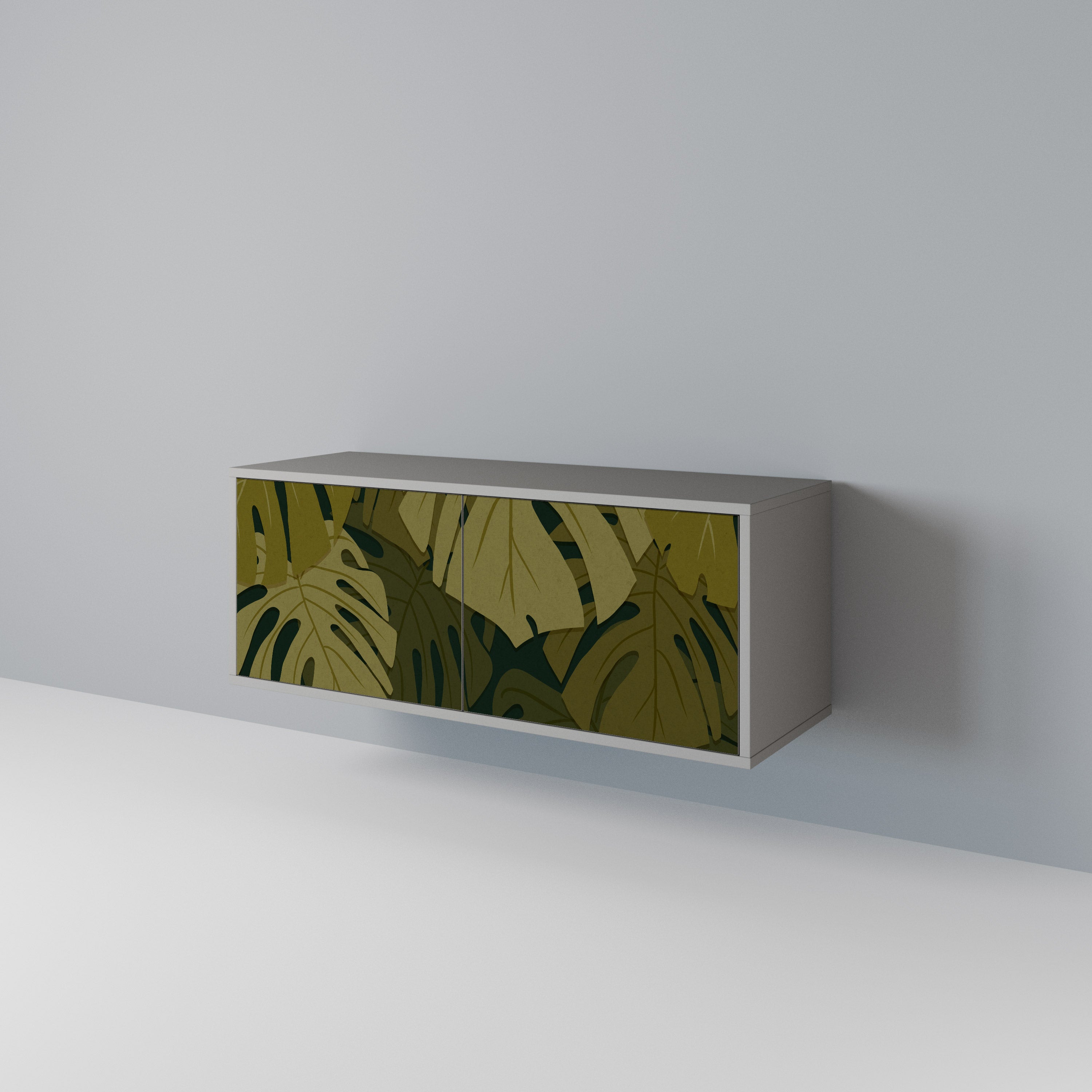 TROPICAL BEAUTY Kompakt TV-bänk med 2 dörrar