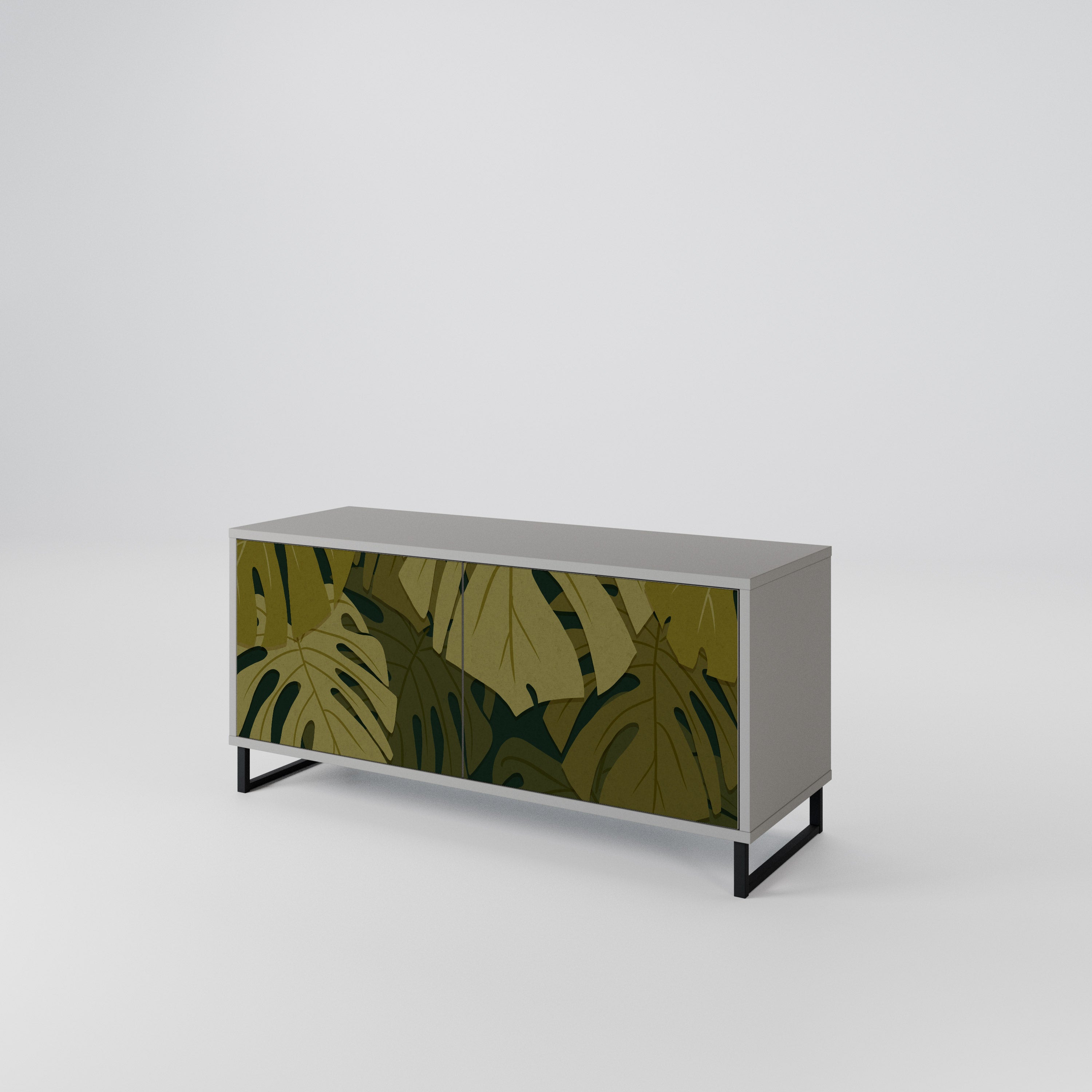 TROPICAL BEAUTY Kompakt TV-bänk med 2 dörrar