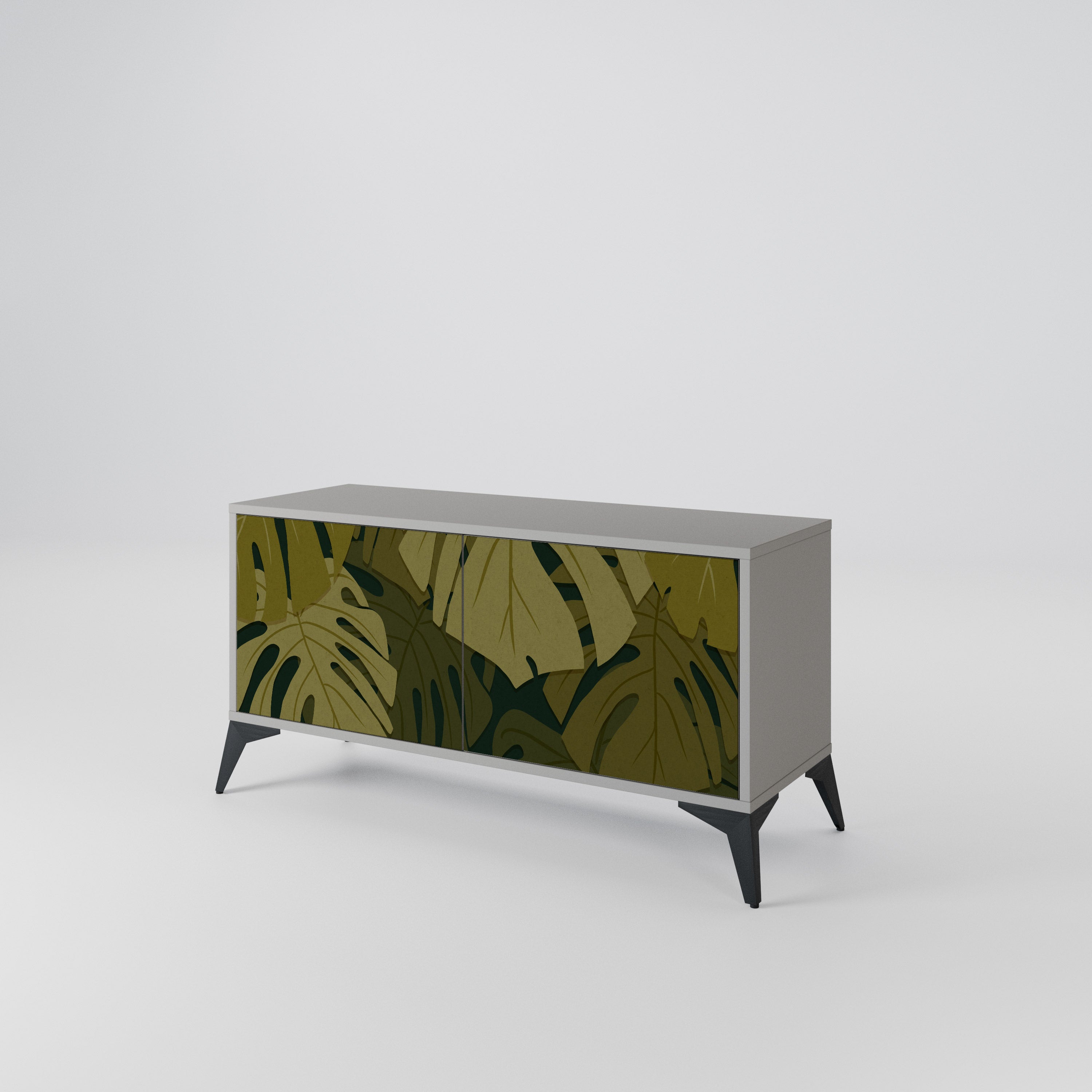 TROPICAL BEAUTY Kompakt TV-bänk med 2 dörrar